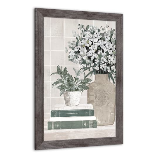 Soft Teal Books Framed Print Wall Hanging